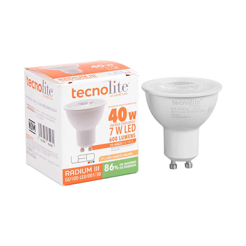 Lámpara Foco TECNO LITE GU10L-LED/001/30