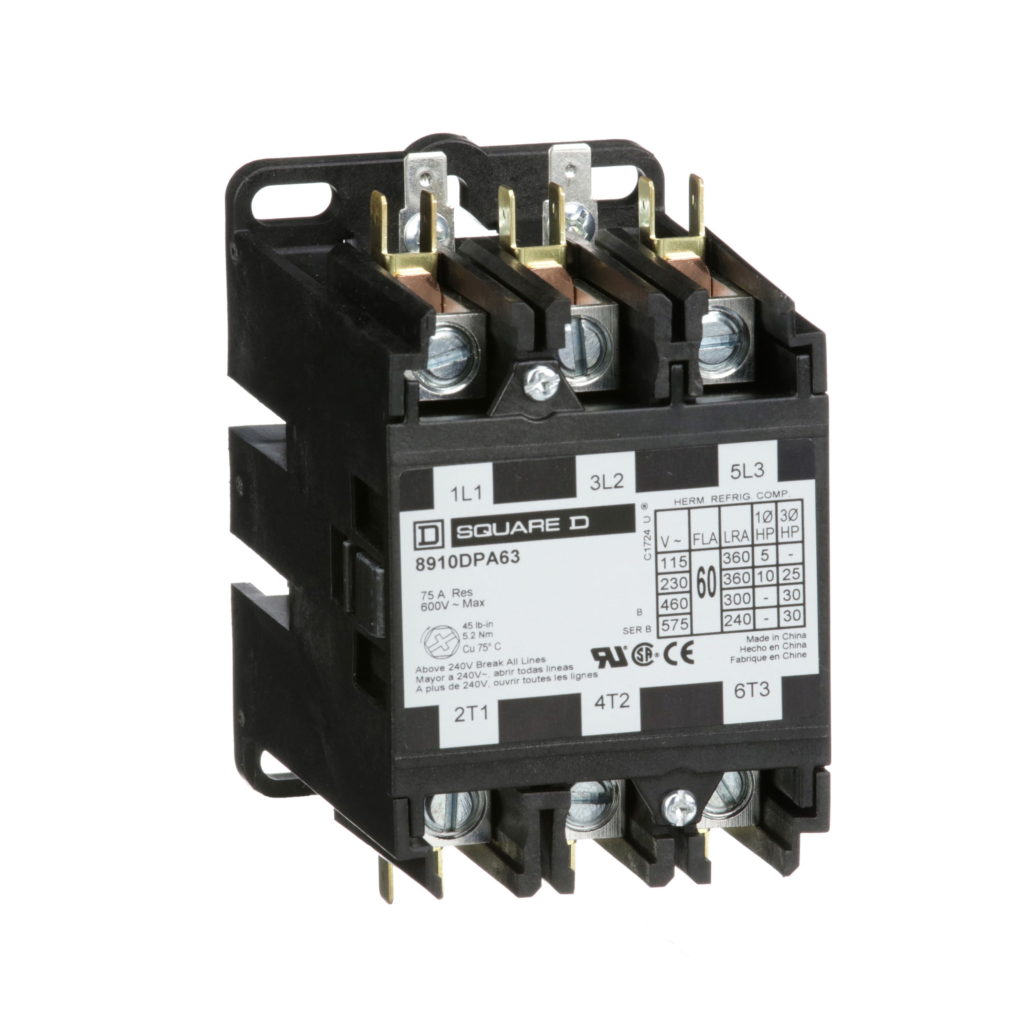 CONTACTOR 3P60A Schneider 8910DPA63V09